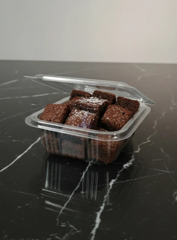 Mini Rectangular PVC Container With Attached Lid | Mini Dessert Package
