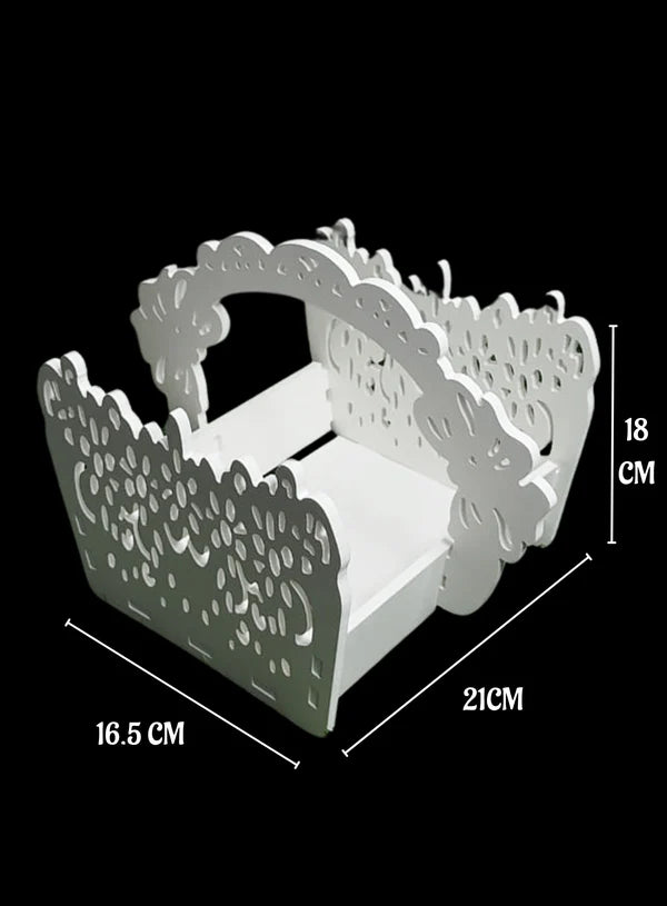 Ornate Lace-Cut Dessert Basket Stand Set | 1 Piece Pack | (MOQ 12 PCS)