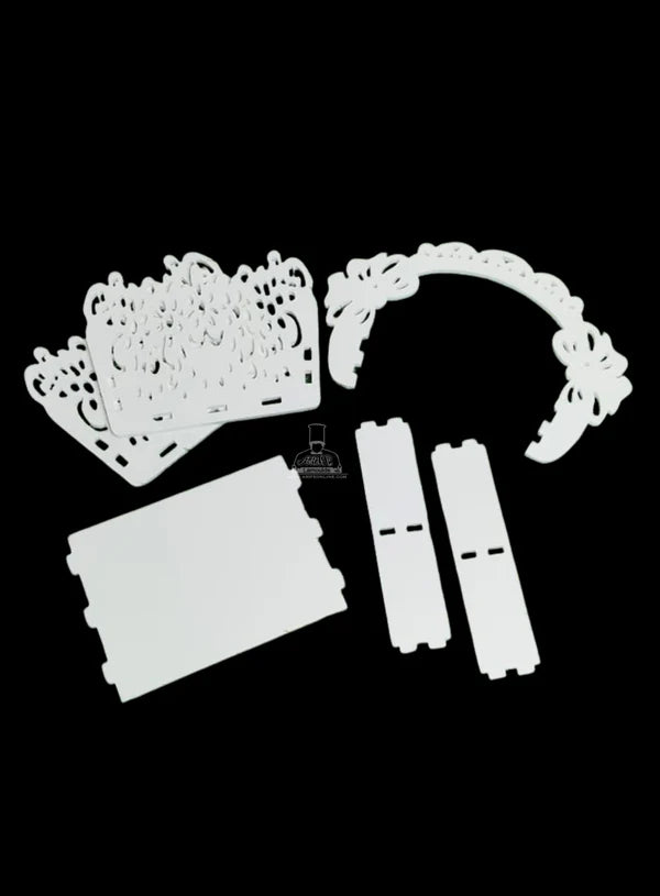 Ornate Lace-Cut Dessert Basket Stand Set | 1 Piece Pack | (MOQ 12 PCS)