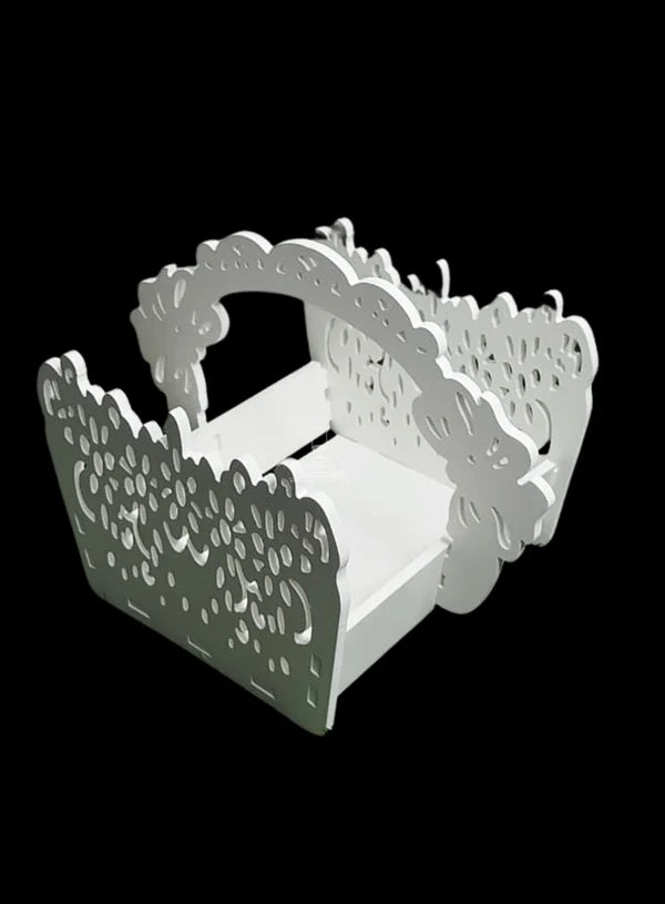 Ornate Lace-Cut Dessert Basket Stand Set | 1 Piece Pack | (MOQ 12 PCS)