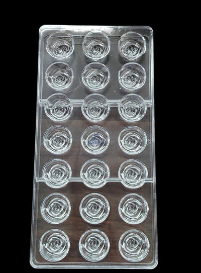 Regular Bakers 21-Cavity Polycarbonate Rose Flower Chocolate Mold |SBPS-32|1 Piece| (MOQ 12 PCS) (ADD)