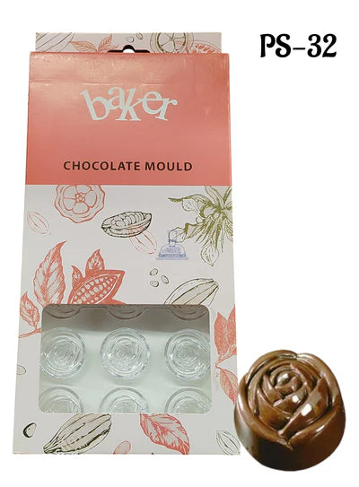 Regular Bakers 21-Cavity Polycarbonate Rose Flower Chocolate Mold |SBPS-32|1 Piece| (MOQ 12 PCS) (ADD)