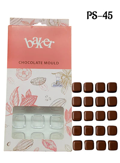 Regular Bakers 21-Cavity Polycarbonate Rounded-Square Chocolate Mold |SBPS-45|1 Piece| (MOQ 12 PCS) (ADD)