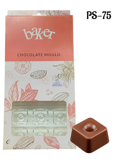 Regular Bakers 21-Cavity Polycarbonate Square Concentric Circle Chocolate Mold |SBPS-75|1 Piece|  (MOQ 12 PCS) (ADD)