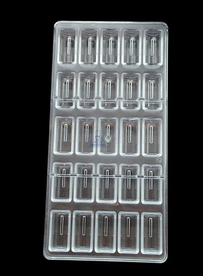 Regular Bakers 25-Cavity Polycarbonate Rectangular Praline Mold |SBPS-50|1 Piece| (MOQ 12 PCS) (ADD)