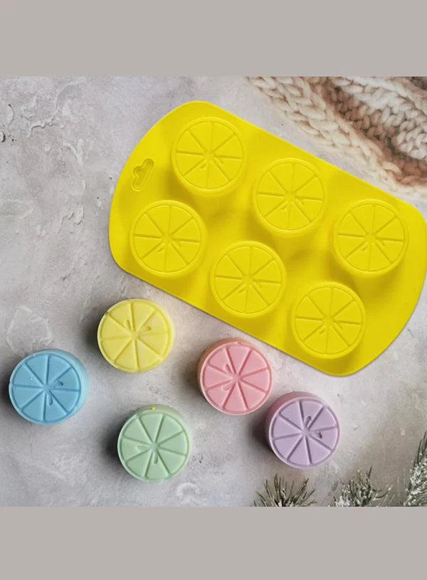 Silicon 6 Cavity Lemon Shape Muffin Cupcake Mould - SBSM-CK3-914  (MOQ 12 PCS) (EE)