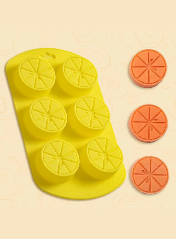 Silicon 6 Cavity Lemon Shape Muffin Cupcake Mould - SBSM-CK3-914  (MOQ 12 PCS) (EE)