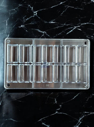 Small Bakers 14 Cavity Polycarbonate Rectangle/Bar Chocolate Mold |SBPS-95|1 Piece| (MOQ 12 PCS) (UD)