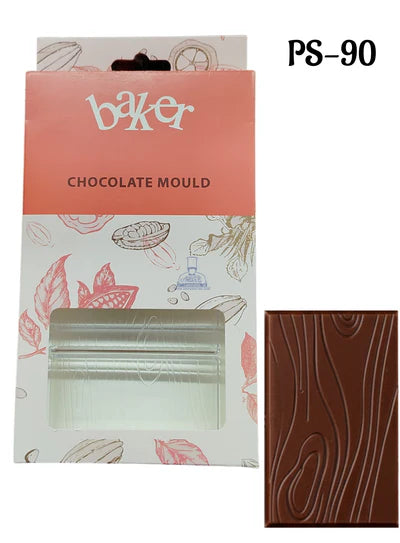 Small Bakers 4-Cavity Wavy Design Polycarbonate Chocolate Bar Mold |SBPS-90|1 Piece|  (MOQ 12 PCS) (UD)
