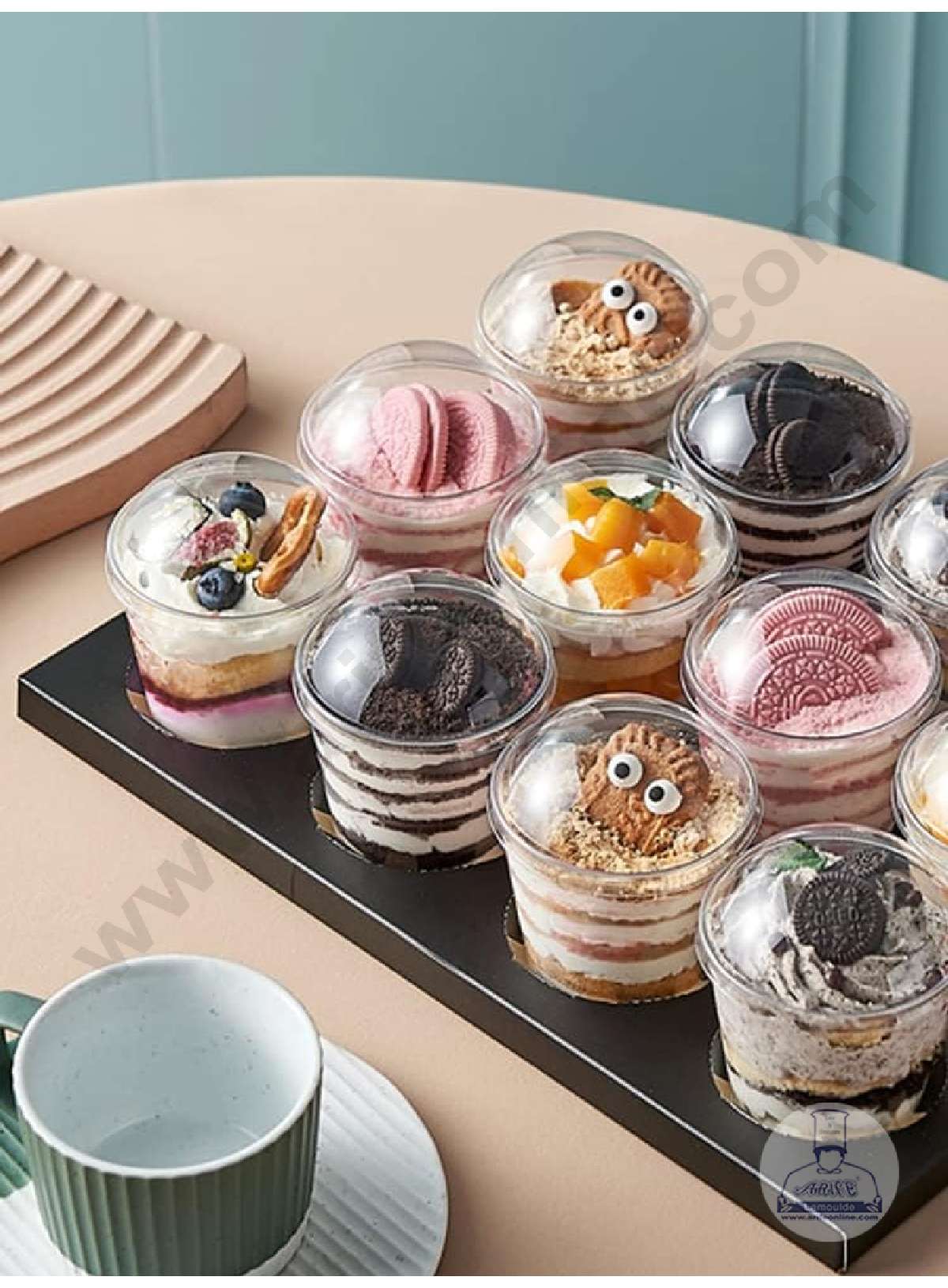 Simple Transparent Mousse Cups with Lids | Dessert Cups | Pudding Cups | Mini Parfait Cups (MOQ 500 PCS)(L.5)