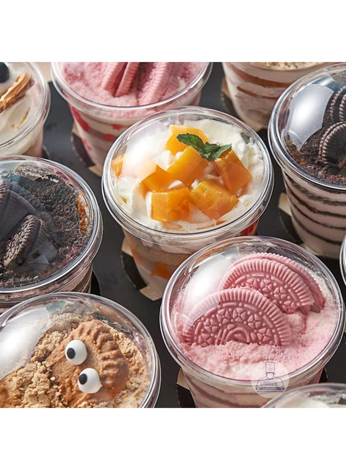 Simple Transparent Mousse Cups with Lids | Dessert Cups | Pudding Cups | Mini Parfait Cups (MOQ 500 PCS)(L.5)