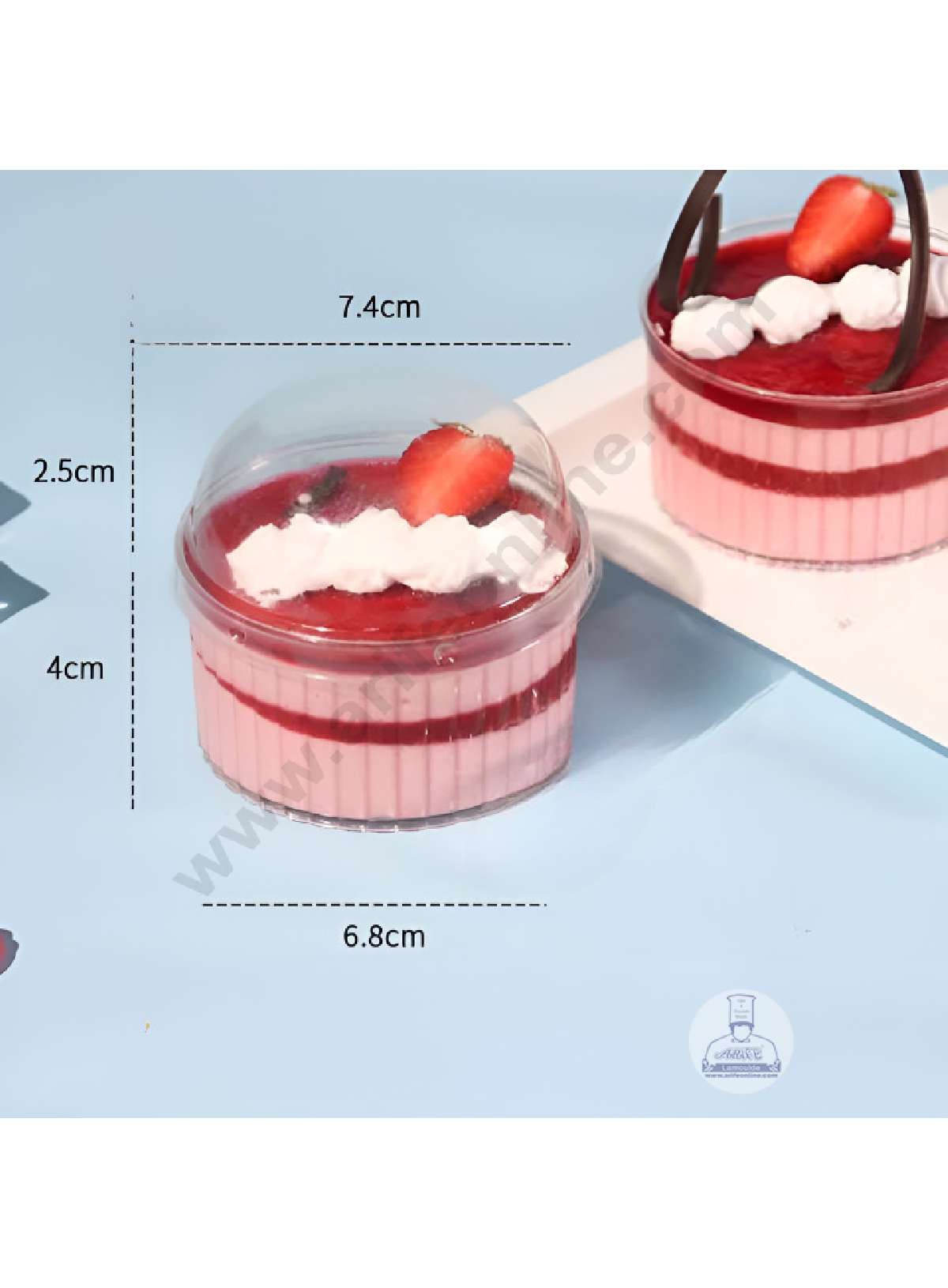 Transparent Round Frill Mousse Cups with Lids | Dessert Cups | Pudding Cups | Mini Parfait Cups (MOQ 500 PCS) (L.5)