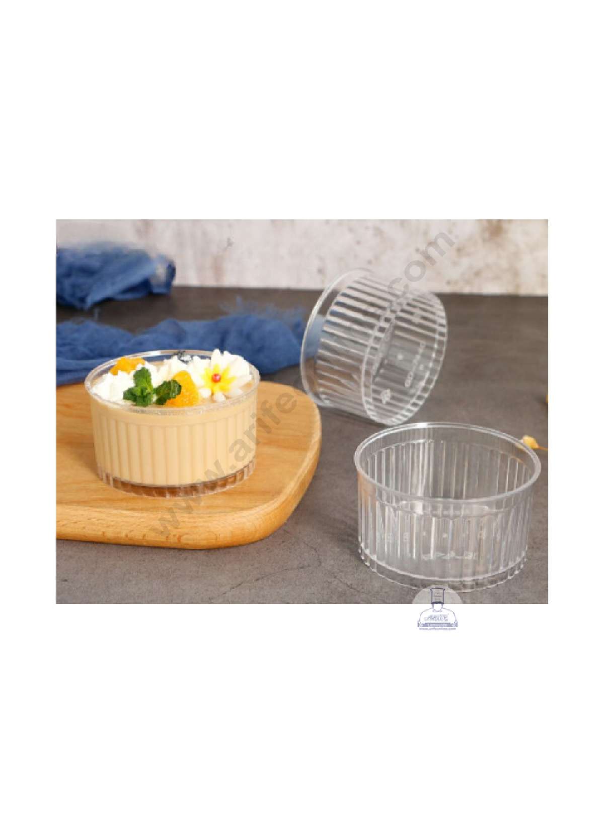 Transparent Round Frill Mousse Cups with Lids | Dessert Cups | Pudding Cups | Mini Parfait Cups (MOQ 500 PCS) (L.5)