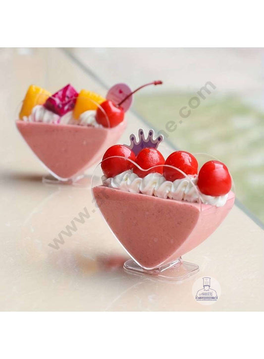 Transparent Heart Shape Mousse Cups | Dessert Cups | Pudding Cups | Mini Parfait Cups   CH54 (MOQ 500 PCS) (M.25)
