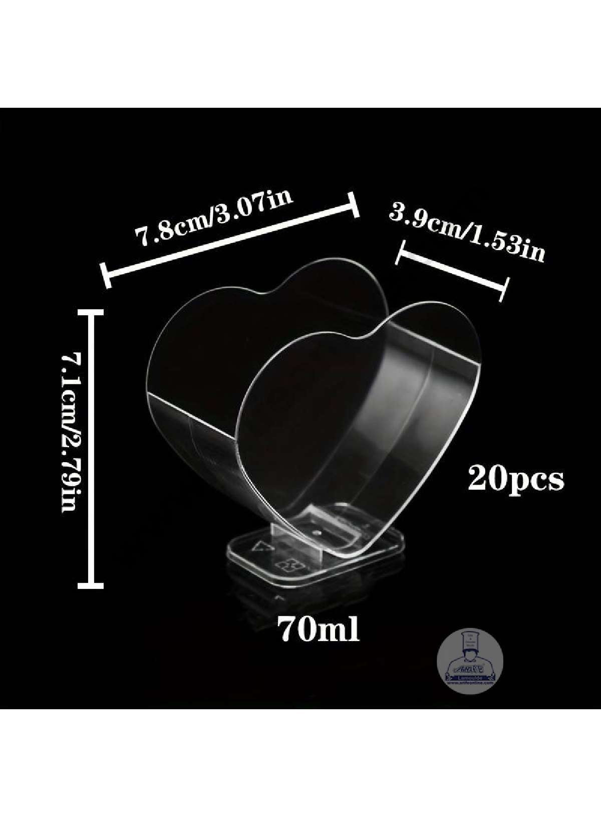 Transparent Heart Shape Mousse Cups | Dessert Cups | Pudding Cups | Mini Parfait Cups   CH54 (MOQ 500 PCS) (M.25)