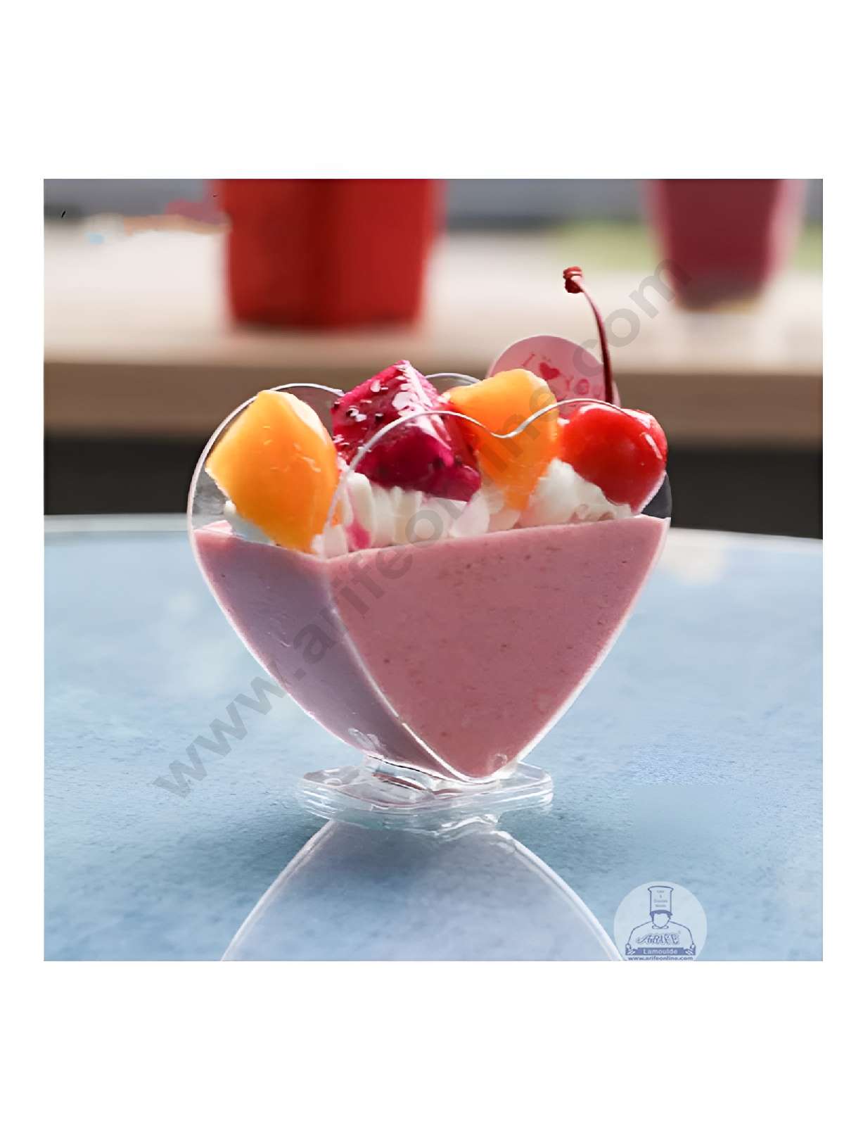 Transparent Heart Shape Mousse Cups | Dessert Cups | Pudding Cups | Mini Parfait Cups   CH54 (MOQ 500 PCS) (M.25)