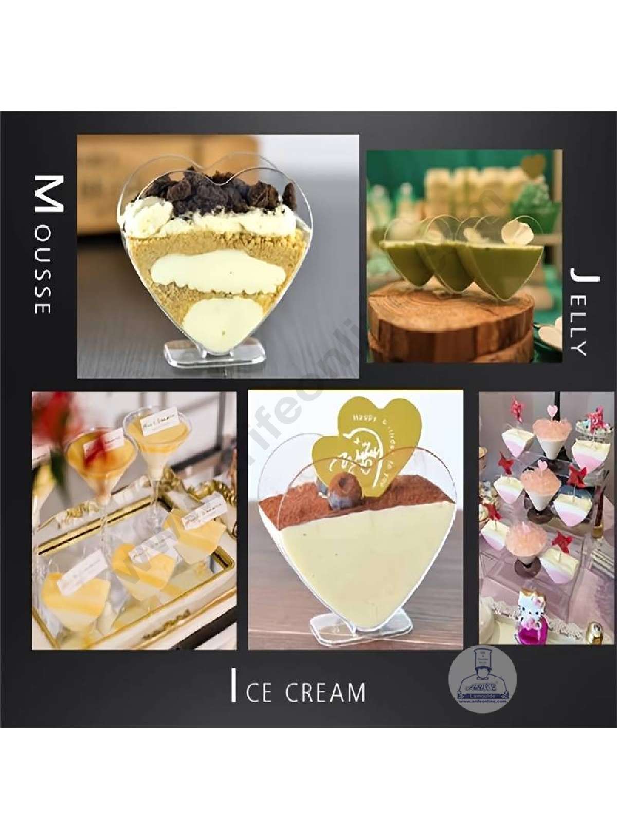 Transparent Heart Shape Mousse Cups | Dessert Cups | Pudding Cups | Mini Parfait Cups   CH54 (MOQ 500 PCS) (M.25)