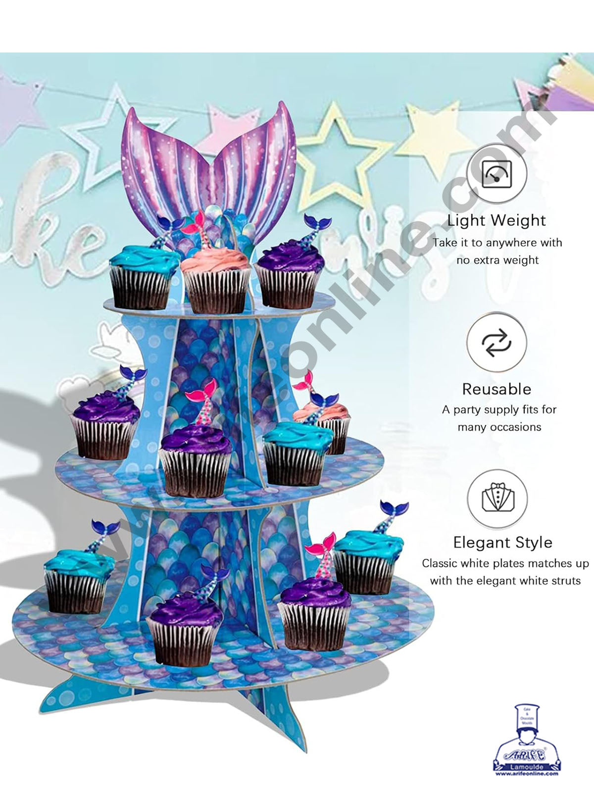 3-Tier Murmaid Cardboard Cupcake stand - Heavy (MOQ 12 PCS)