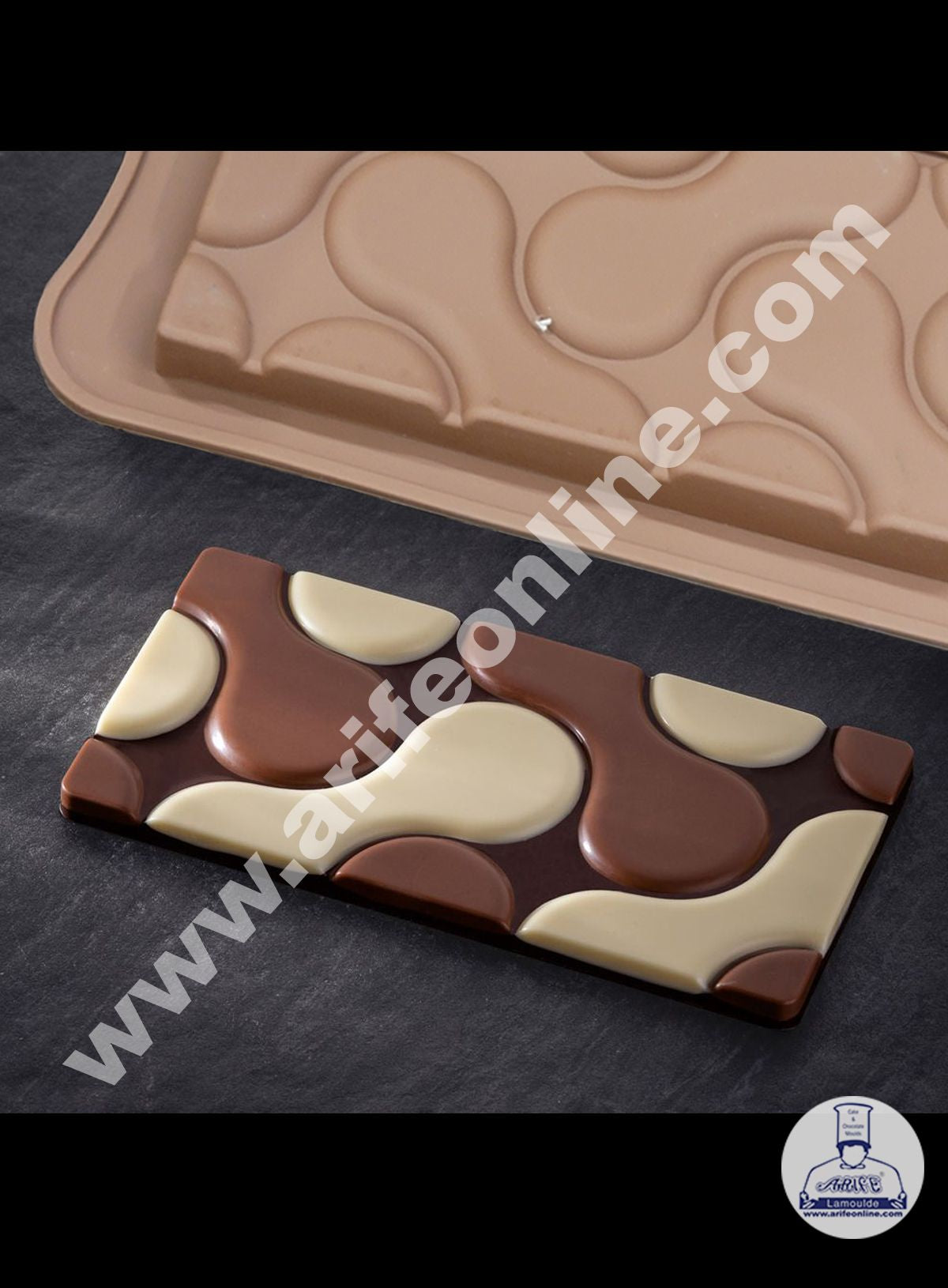 Cake Decor 1 Cavity Flow Shape Chocolate Bar Silicone Chocolate Mould