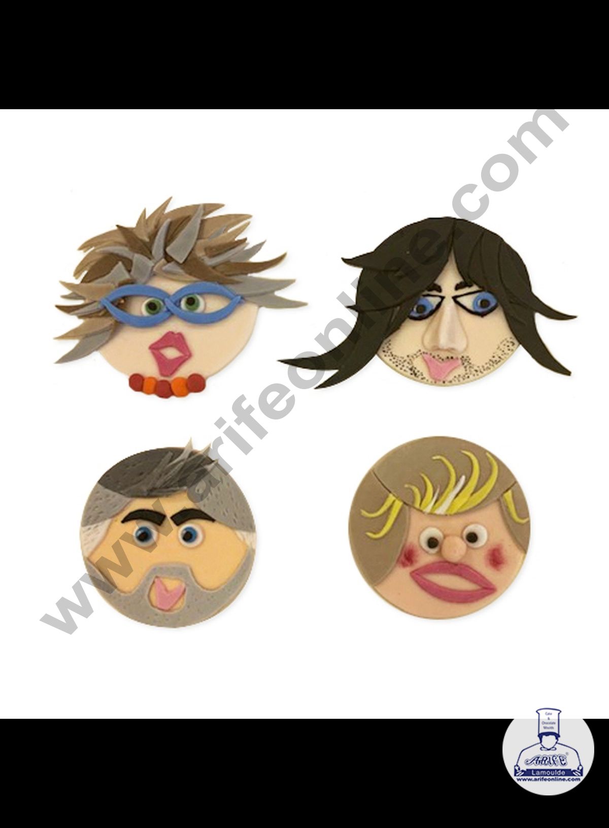 Cake Decor 1 Pc Mix and Match Funny Face Plastic Fondant Cutter Gumpaste Cutter