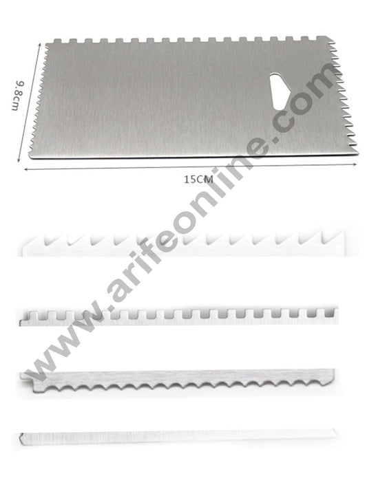 Cake Decor 1 Pcs Aluminum Patterned Side Scraper Polisher Scraper Pastry Icing Comb For Cakes For Baking SBAS-0002