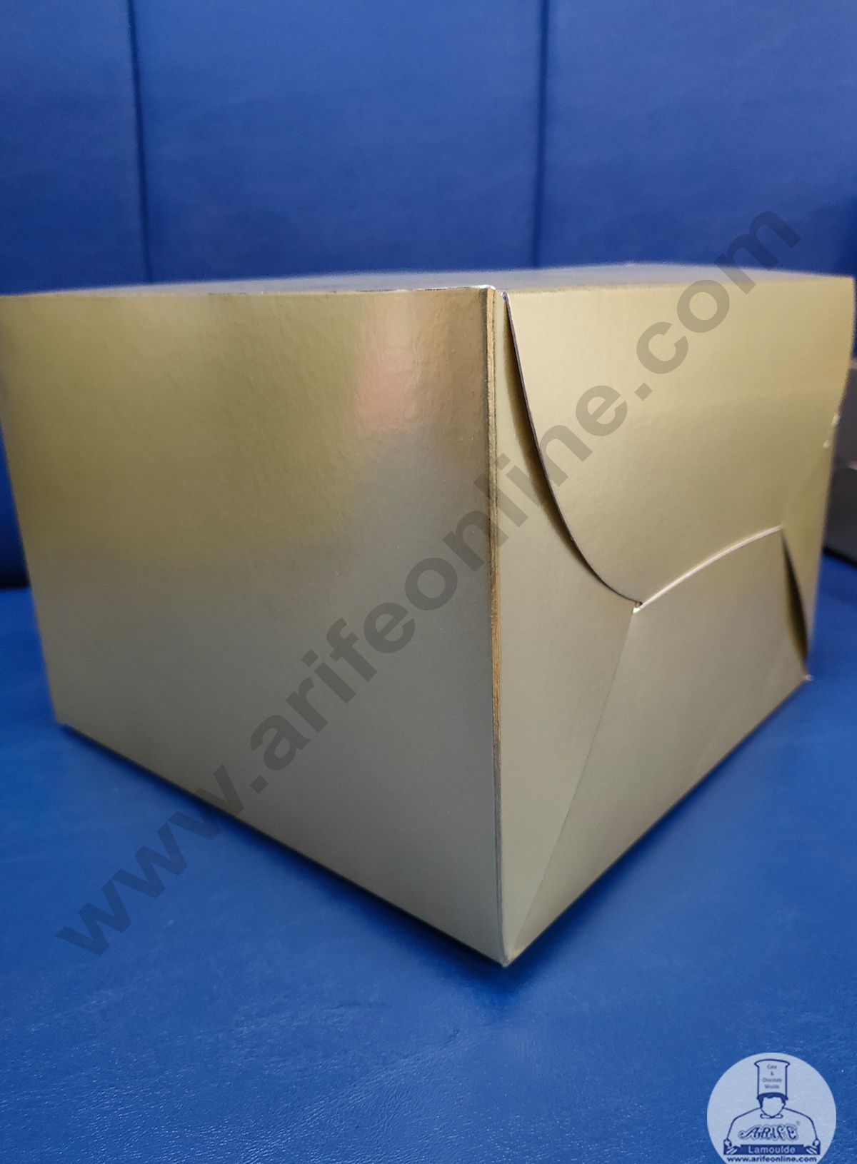 Cake Decor 1/2 kg Golden Cake Box Packaging with Clear Display Rectangle Window 8 x 8 x 6 Inch (Pack of 5pcs)