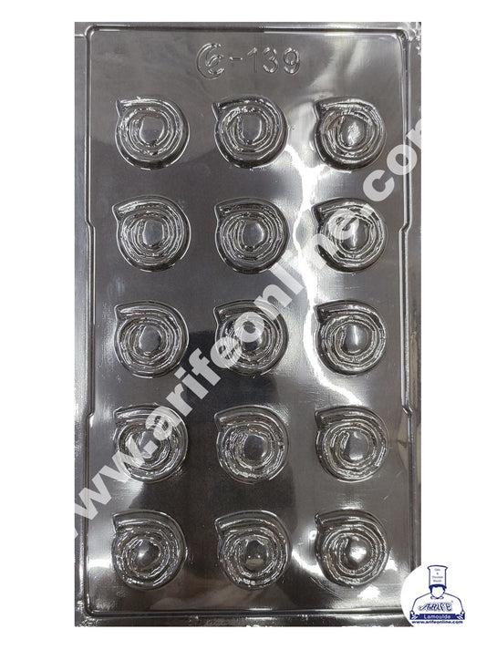 Cake Decor 15 Cavity Diwali Small Chakri Mould PVC Chocolate mould (10 pcs pack)