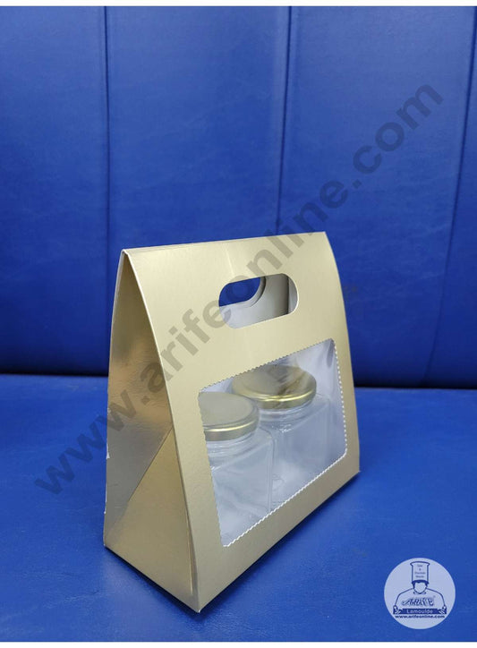 2 Mason Jar Paper Carry Bags Gold - Medium (10 Pcs) (MOQ 12 PACK)