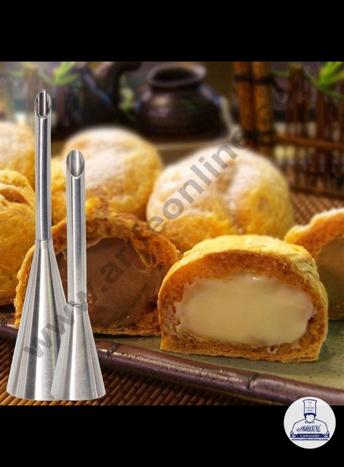 Cake Decor 2 Pcs Filling Nozzle Puff Special Nozzle Set Pastry Tips Cupcake Cake Decorating Nozzle YG-41