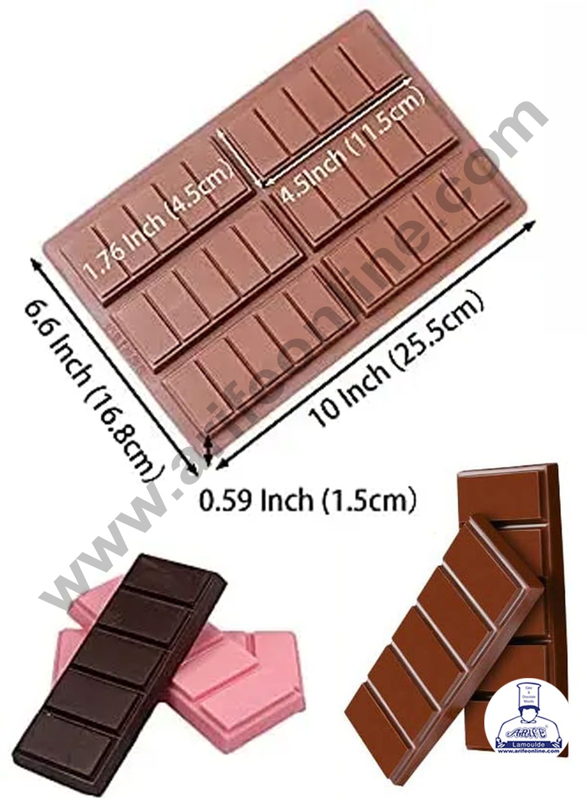 Cake Decor 6 Cavity Protein Bar Shape Chocolate Bar Silicone Chocolate Mould Muffin Mold SMSM-809