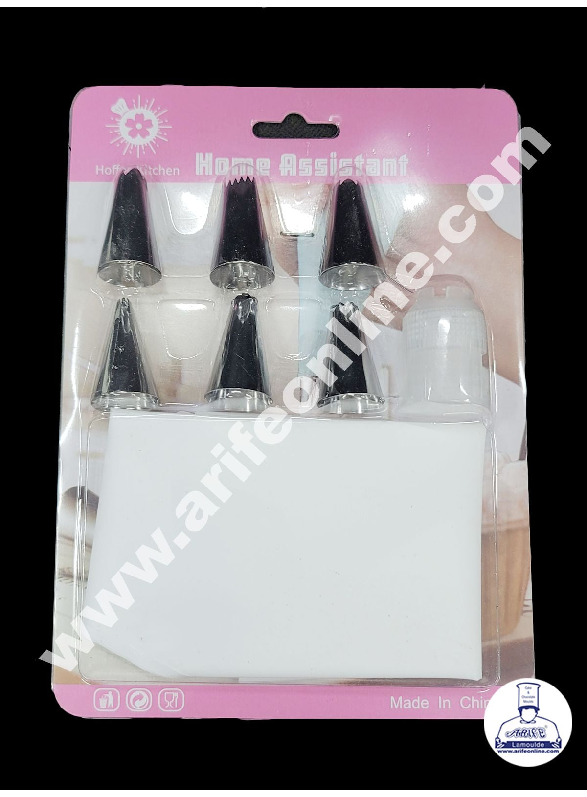 Cake Decor 6 Pc New Nozzle, 1 Coupler & Piping Bag Set Pastry Tips Cupcake Cake Decorating Nozzle
