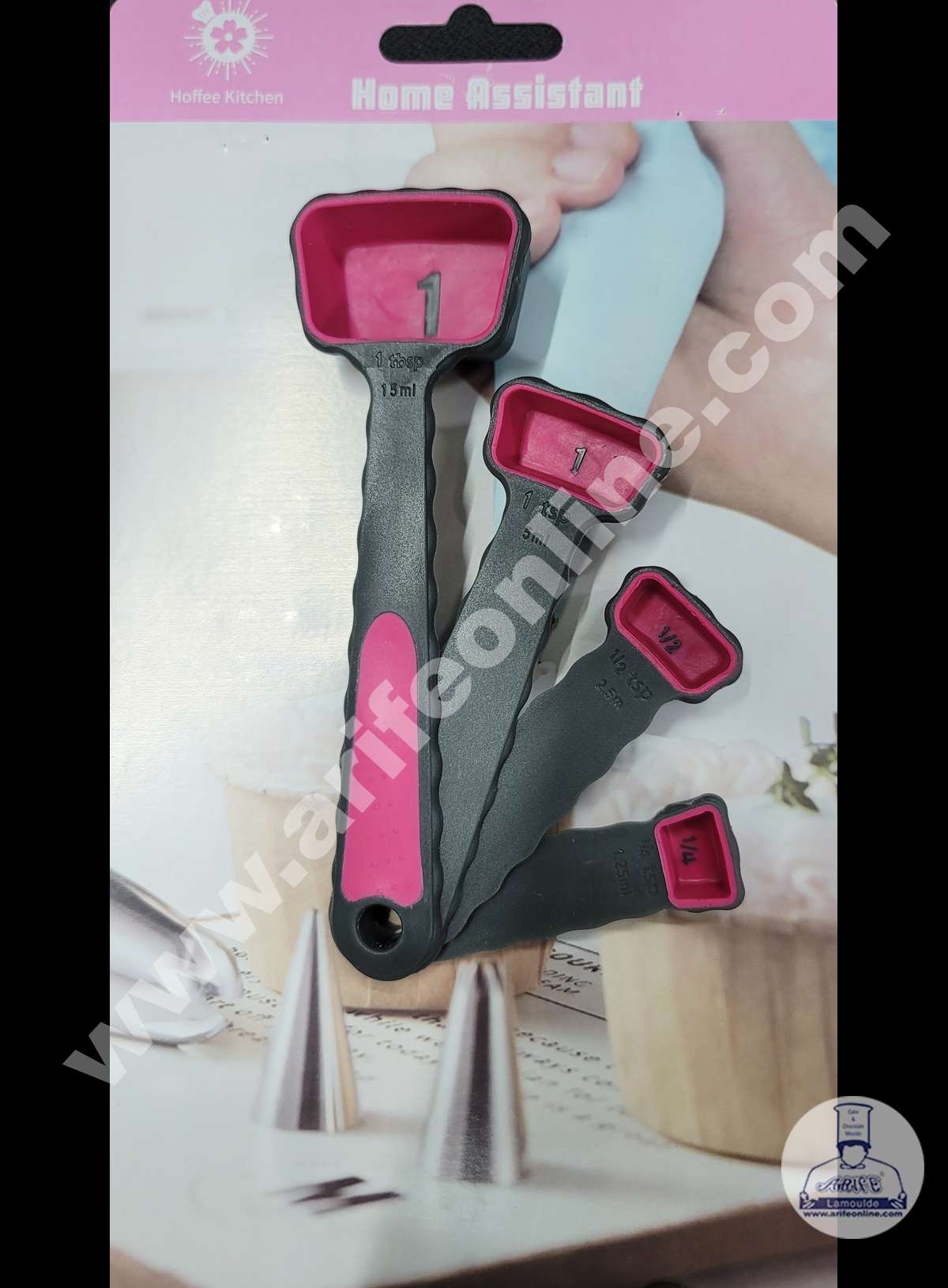 Cake Decor 6 Pcs Nozzle, 1 Coupler, 1 Rose Nail, 1 Piping Bag, 1 Palette Knife & 4 Measuring Spoons Set Pastry Tips Cupcake Cake Decorating Nozzle