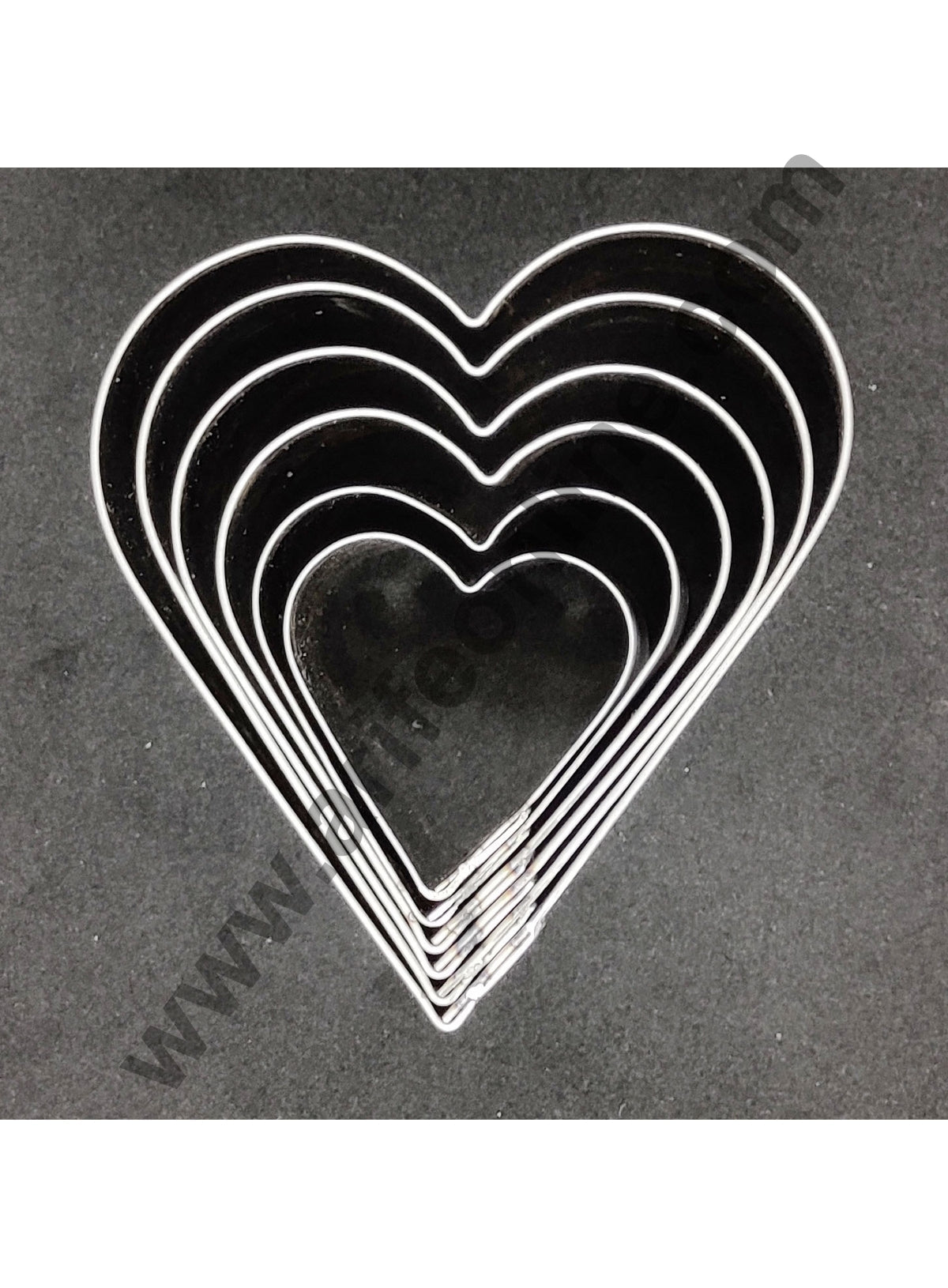 Cake Decor 6Pcs Heart Shape Stainless Steel Cookie Cutter, Cutter Bakeware Mould Biscuit