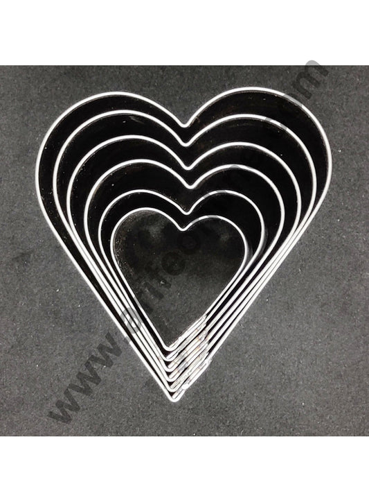Cake Decor 6Pcs Heart Shape Stainless Steel Cookie Cutter, Cutter Bakeware Mould Biscuit