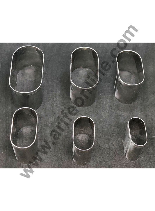 Cake Decor 6Pcs Oval Shape Stainless Steel Cookie Cutter, Cutter Bakeware Mould Biscuit