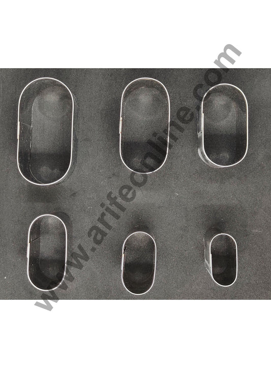Cake Decor 6Pcs Oval Shape Stainless Steel Cookie Cutter, Cutter Bakeware Mould Biscuit