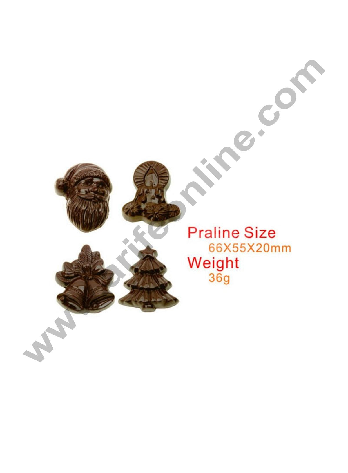 Cake Decor 8 Cavity Christmas Series Santa Claus Bell Shape Polycarbonate Chocolate Mould