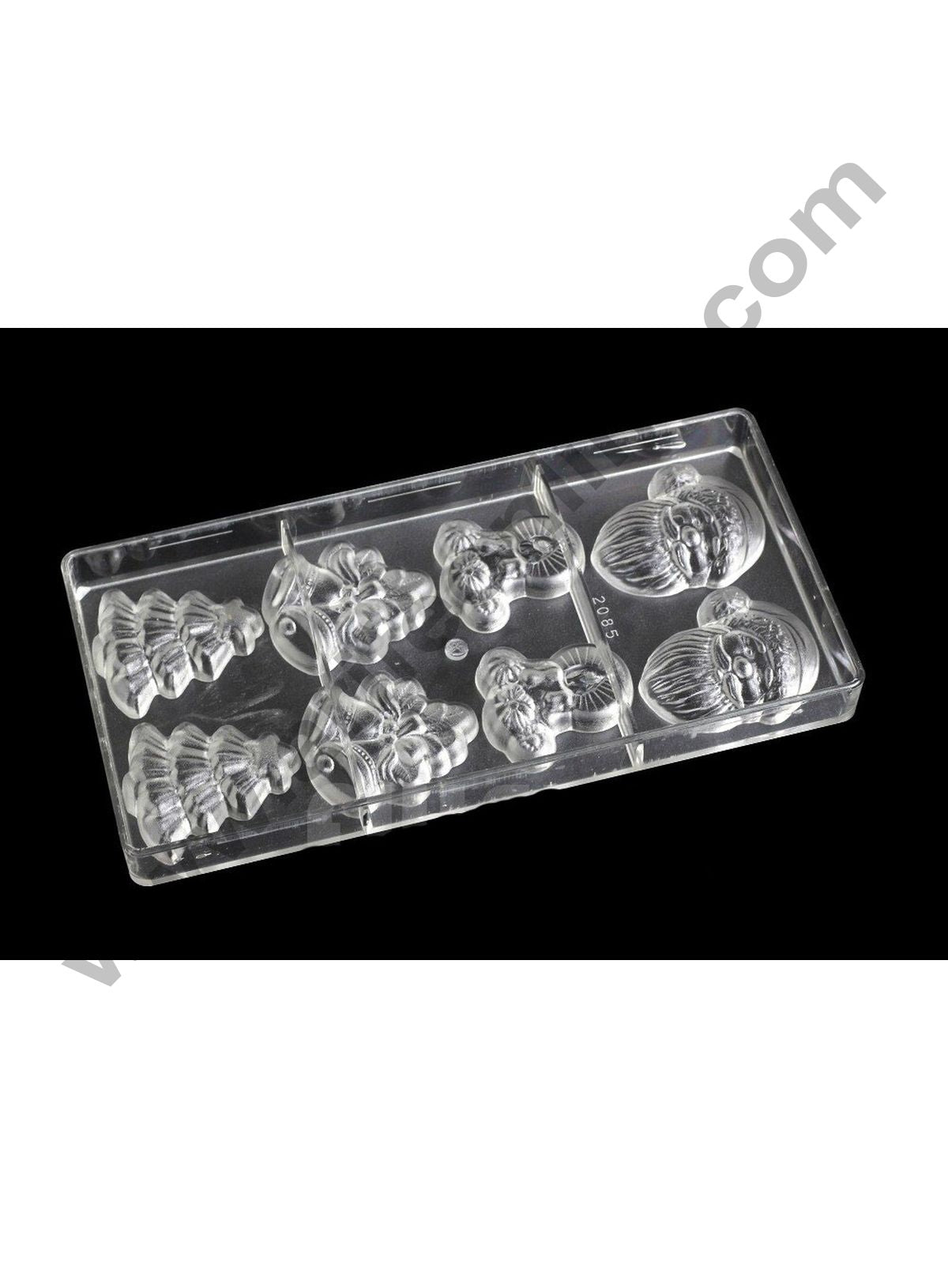 Cake Decor 8 Cavity Christmas Series Santa Claus Bell Shape Polycarbonate Chocolate Mould