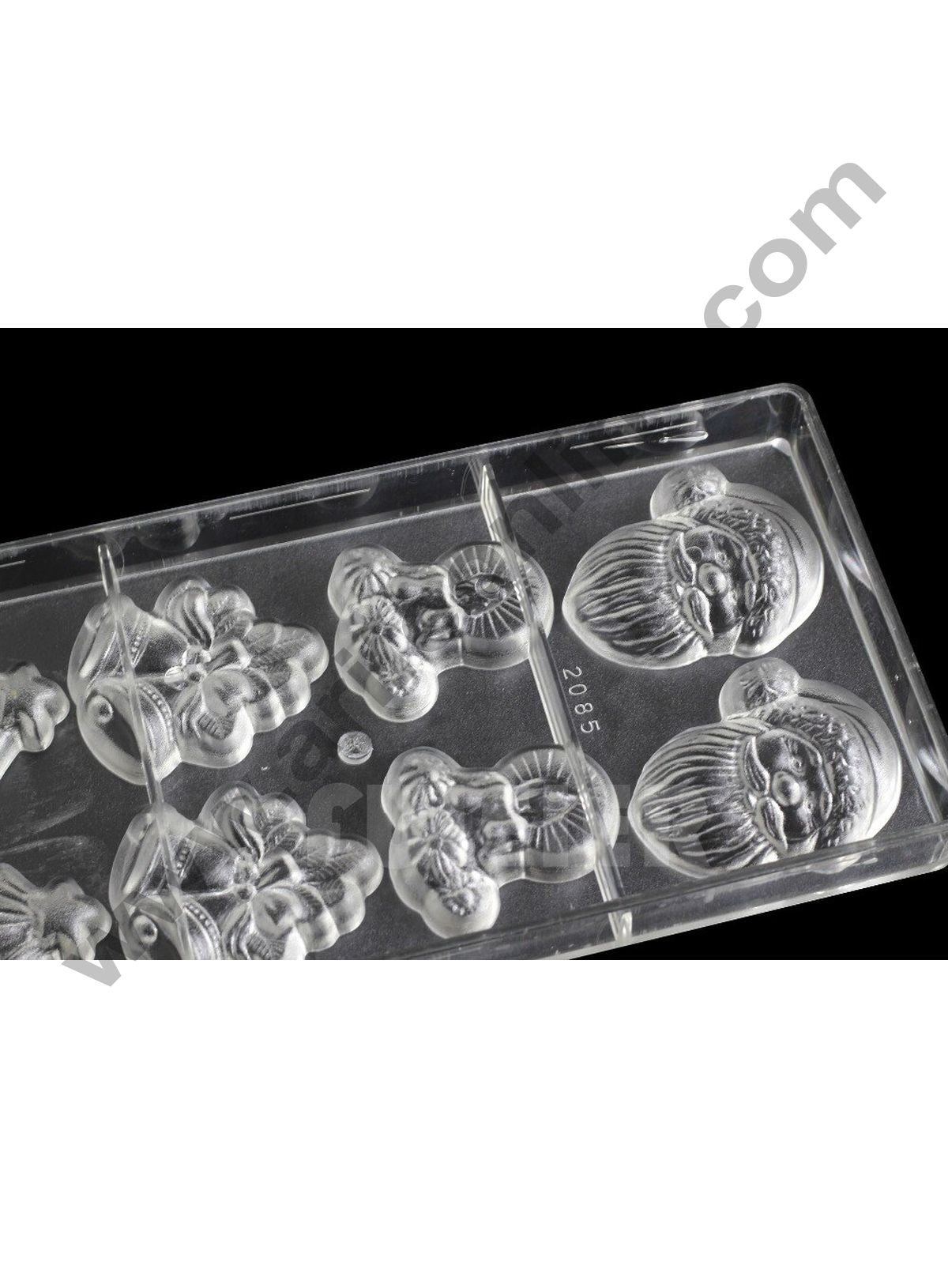 Cake Decor 8 Cavity Christmas Series Santa Claus Bell Shape Polycarbonate Chocolate Mould