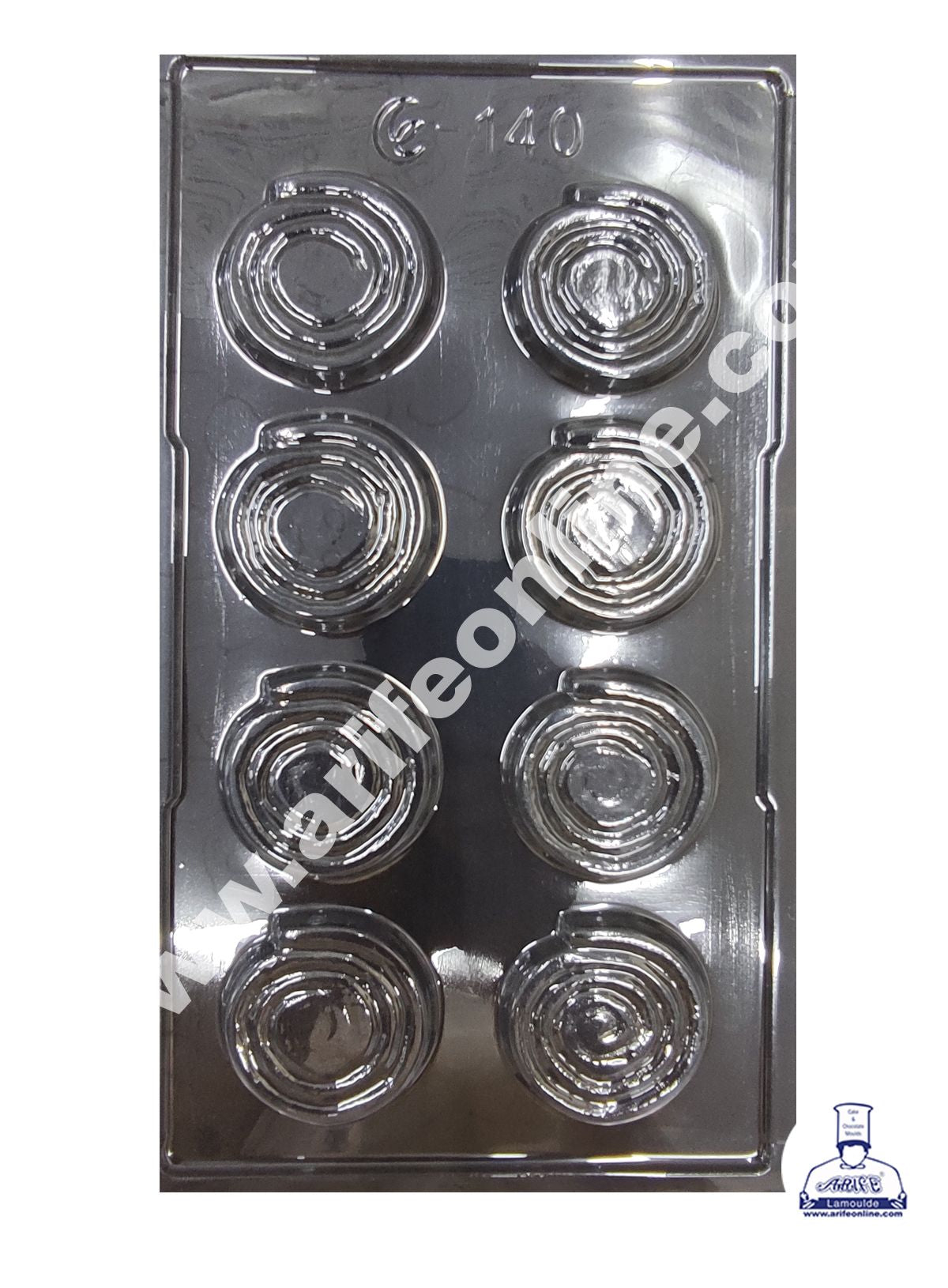 Cake Decor 8 Cavity Diwali Big Chakri Mould PVC Chocolate mould (10 pcs pack)