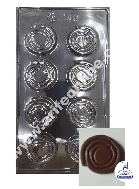 Cake Decor 8 Cavity Diwali Big Chakri Mould PVC Chocolate mould (10 pcs pack)