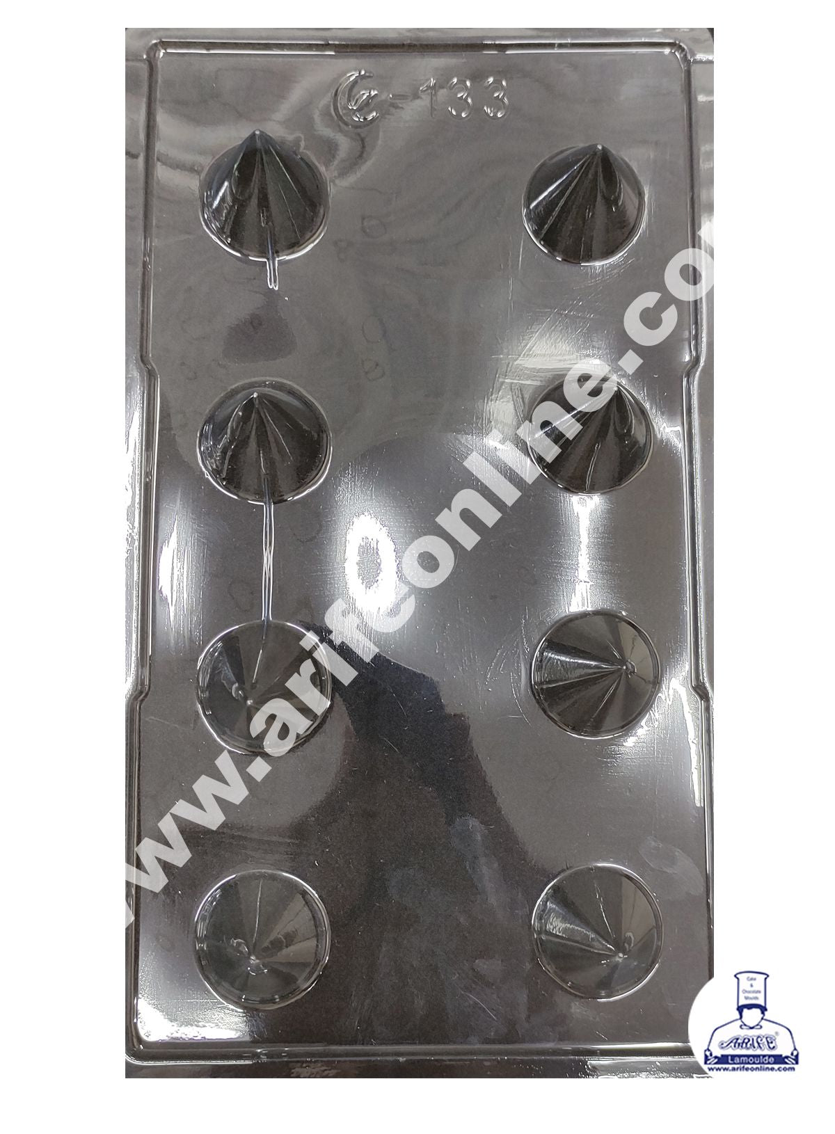 Cake Decor 8 Cavity Diwali Cracker Small Flowerpot Mould PVC Chocolate mould (10 pcs pack)