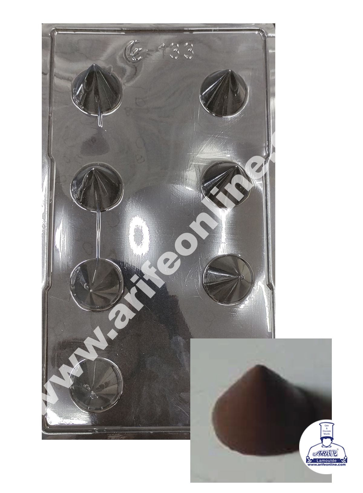 Cake Decor 8 Cavity Diwali Cracker Small Flowerpot Mould PVC Chocolate mould (10 pcs pack)