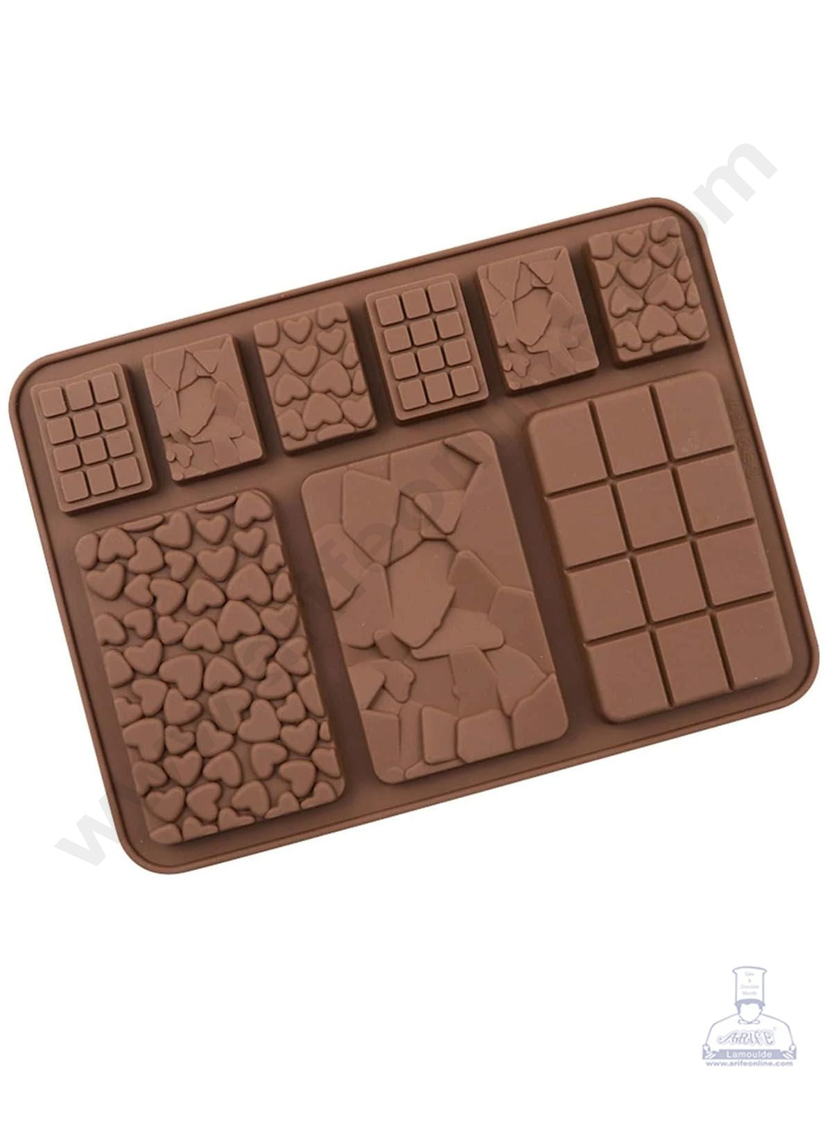 Cake Decor 9 Cavity Multi Shapes Bar Silicone Chocolate Mold ( SBCM-714)