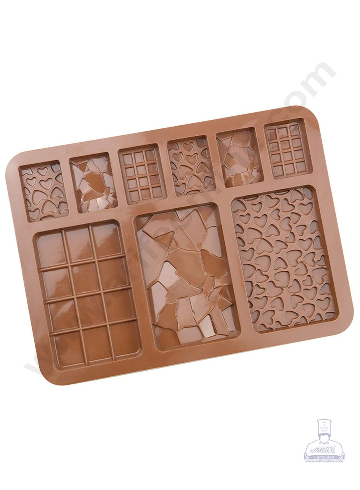 Cake Decor 9 Cavity Multi Shapes Bar Silicone Chocolate Mold ( SBCM-714)