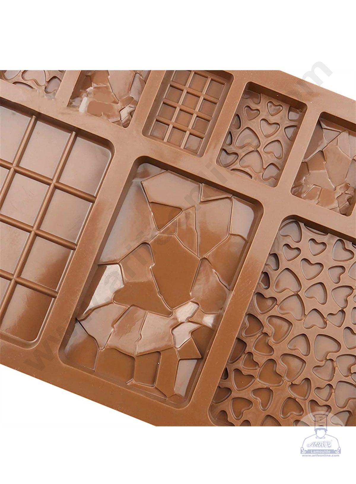 Cake Decor 9 Cavity Multi Shapes Bar Silicone Chocolate Mold ( SBCM-714)