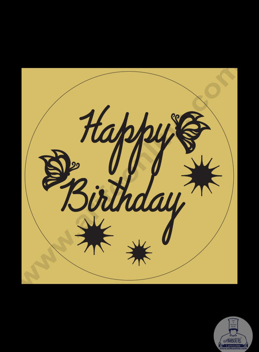 Cake Decor Acrylic Happy Birthday Coin Topper for Cake and Cupcakes ( SBMT-Coin-003 )