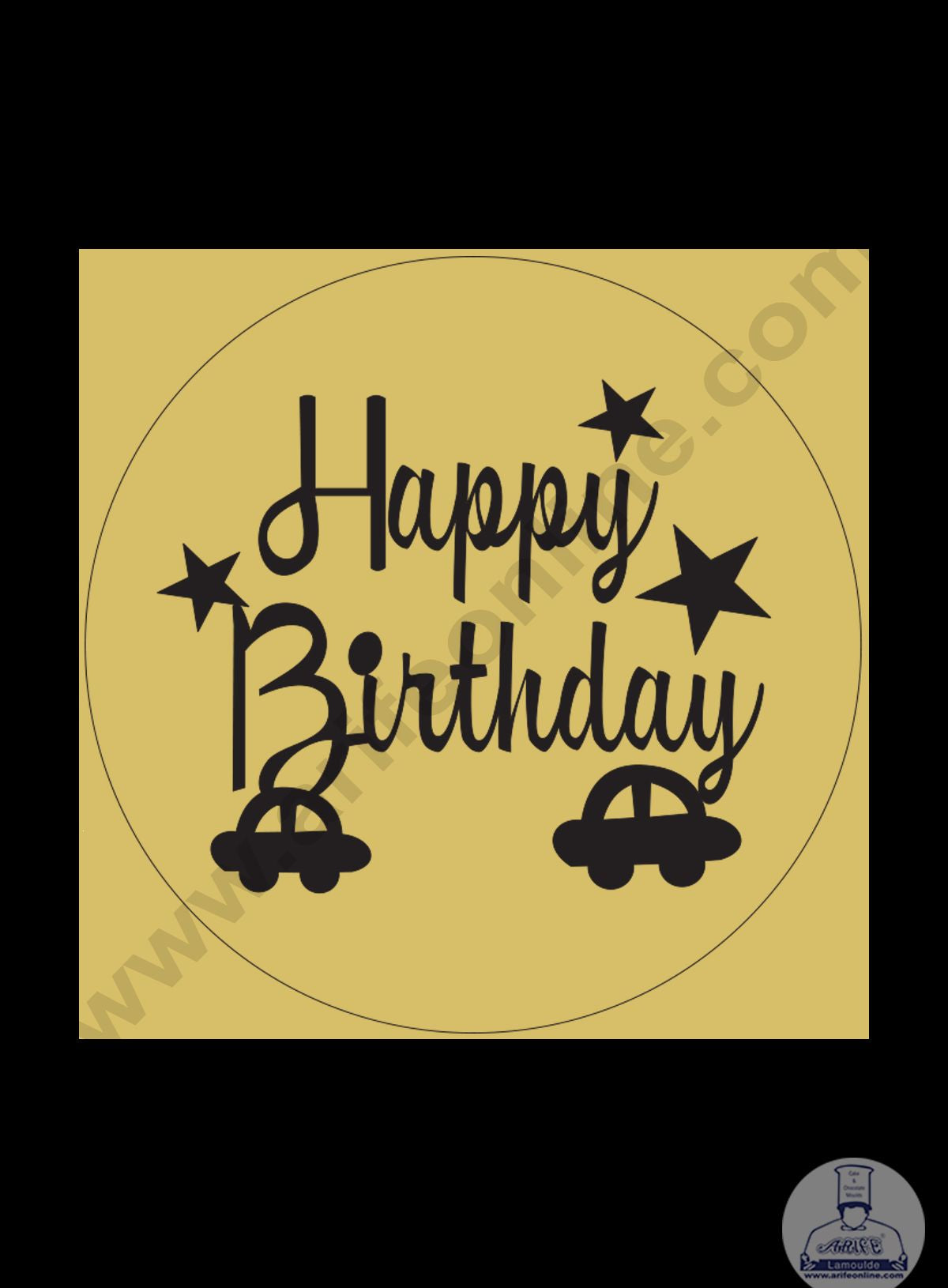 Cake Decor Acrylic Happy Birthday Coin Topper for Cake and Cupcakes ( SBMT-Coin-004 )