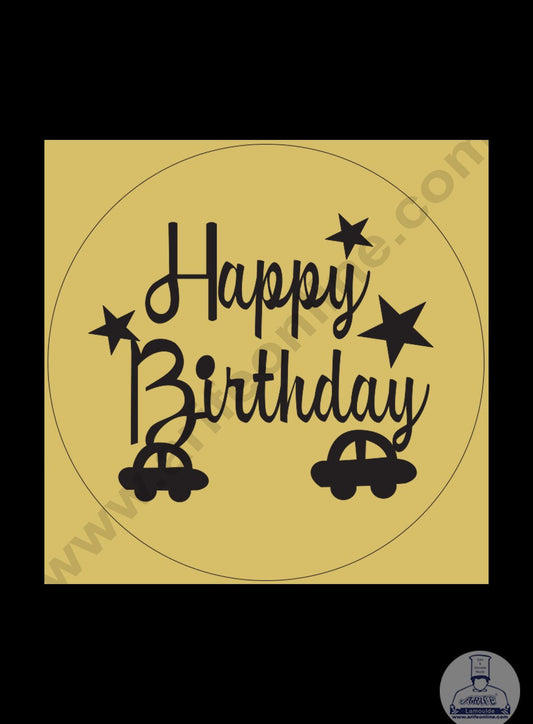 Cake Decor Acrylic Happy Birthday Coin Topper for Cake and Cupcakes ( SBMT-Coin-004 )