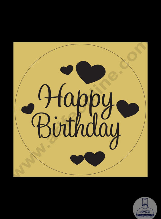 Cake Decor Acrylic Happy Birthday Coin Topper for Cake and Cupcakes ( SBMT-Coin-007 )